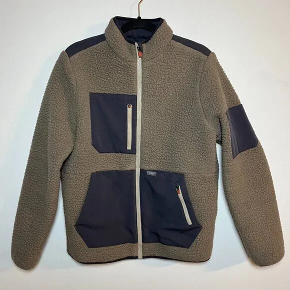 Figs On-Shift Sherpa Jacket Cacao Brown Small Warm Thermal Fleece Nurse Doctor - Picture 2 of 12